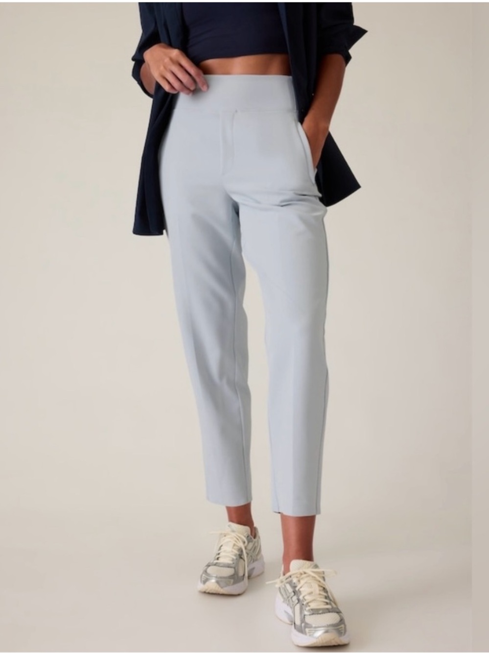 Athleta Endless high rise pants in Snowfall Blue Cropped Ankle Trousers 14